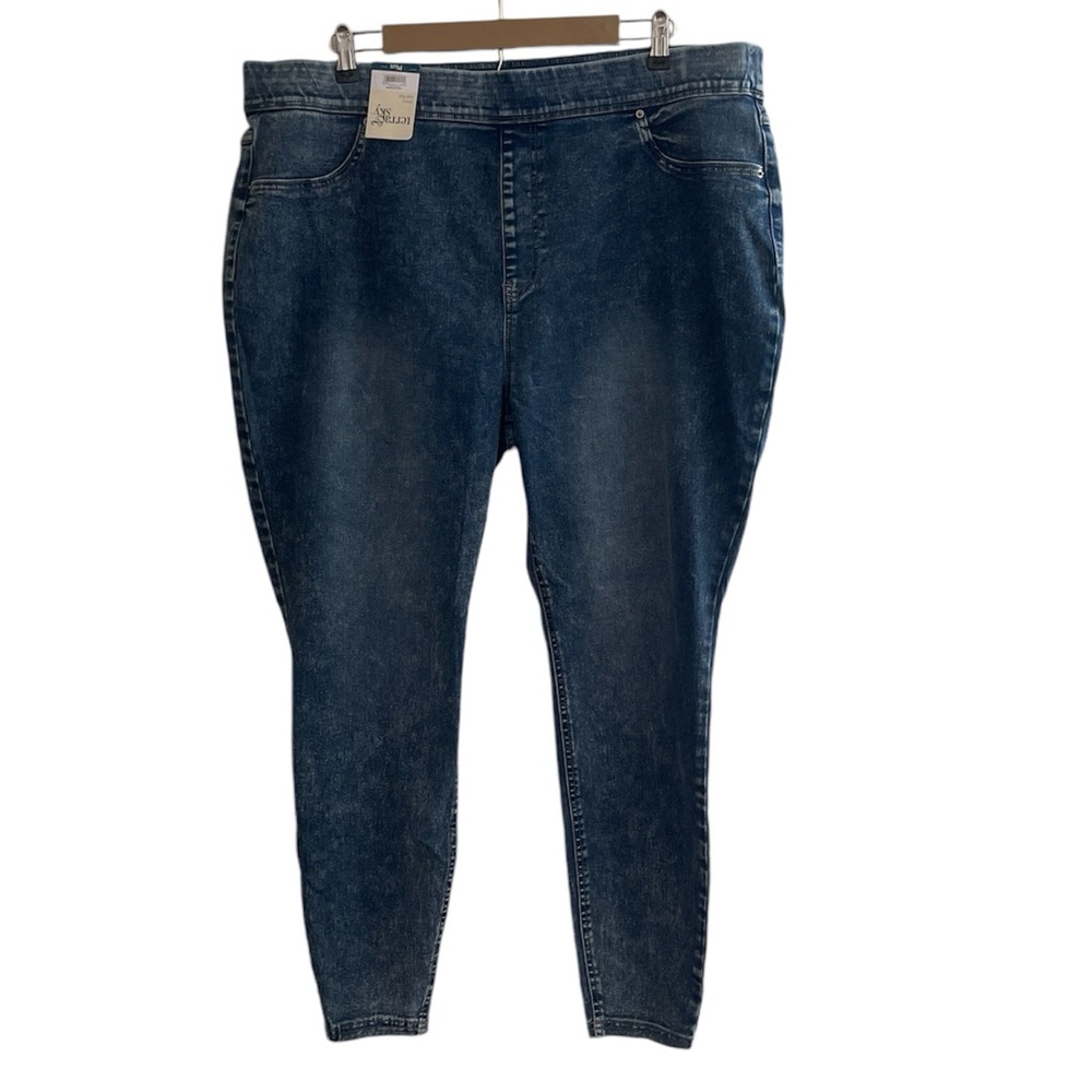Terra & Sky Skinny High Rise Pull On Pants Plus Size